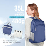 35L Waterproof Backpack Beach Foldable Lightweight Dry Wet Split Hiking Backpack Men Women Dark Blue