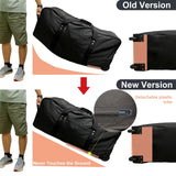 36" Extra Large Foldable Rolling Duffle Bag with Support, Heavy - Duty Spacious Checked Luggage Bag, Wheelered Cargo Tote for Travel Camping Moving, Black