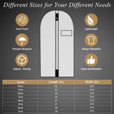 39 - Inch Garment Bags Covers,Hanging Clothes Bag, Suit Cover Bags with Clear Window for Hanging Closet Clothes Storage and Travel (Black - 39Inch)