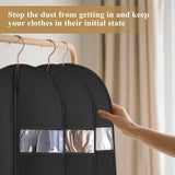 39 - Inch Garment Bags Covers,Hanging Clothes Bag, Suit Cover Bags with Clear Window for Hanging Closet Clothes Storage and Travel (Black - 39Inch)