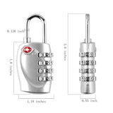 4 Dial Digit TSA Approved Travel Luggage Locks Combination for Suitcases (Silver - 4pack)