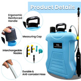 4 Gallon (15L) Electric Backpack Sprayer, Battery Powered Garden Sprayer with Telescopic Wand & 4 Nozzles, Rechargeable Agricultural Weed Sprayer for Lawn, Yard & Pest Control