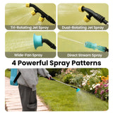 4 Gallon (15L) Electric Backpack Sprayer, Battery Powered Garden Sprayer with Telescopic Wand & 4 Nozzles, Rechargeable Agricultural Weed Sprayer for Lawn, Yard & Pest Control