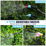4 Gallon Battery Powered Sprayer, Electric Garden Sprayer, Backpack Sprayer with 3 Mist Nozzles & USB Rechargeable Handle & Retractable Wand & Adjustable Strap for Lawn, Garden, Yard