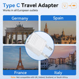 4 Pack European Travel Plug Adapter, Unidapt US to Europe Plug Adapter, European Adapter Type C Pin Adaptor, Outlet Converter America USA to Europe Italy Spain Germany France EU, Power Plug, White