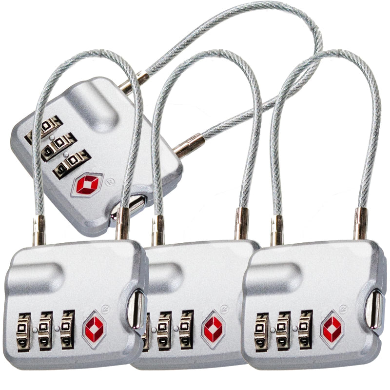 4 Pack TSA Approved Luggage Lock for Suitcases, Backpack, and Baggage with Zinc Alloy Body