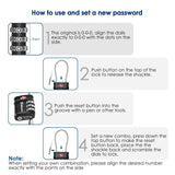 4 Pack TSA Approved Luggage Locks, Combination Travel Cable Lock, 3 - Digit Waterproof Padlock, Zinc Alloy Outdoor Keyless Resettable Lock for Travel, Lockers, Bags, Backpack, Gym, Gate - by BRILLIRARE