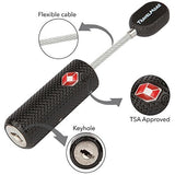 4 Pack TSA Approved Luggage Locks with Keys for Travel – Flexible Ultra Secure Mini Key Padlock & Metal Zinc Alloy Material – Black