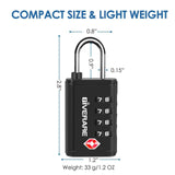 4 Pack TSA Approved Travel Luggage Locks 4 - Digit, Open Alert Suitcase Combination Lock, Keyless Zipper Padlocks, TSA Accepted Compatible Padlock for Gym Locker, Golf Bag Case, Anti Theft - Black
