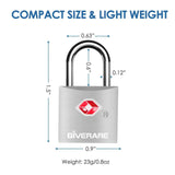 4 Pack TSA Approved Travel Luggage Locks with Keys, Aluminum Alloy Keyed Padlock, Small Metal Suitcase Lock, Weatherproof Padlocks for Backpack, Gym Locker, Bag, Case, Jewelry Box, Anti Theft - Silver