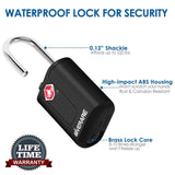 4 Pack TSA Approved Travel Luggage Locks with Keys, Keyed Suitcase Padlock, Zipper Small Locks, TSA Accepted Compatible Padlocks for Suitcase, Backpack, Gym Locker, Jewelry Box, Anti Theft - Black