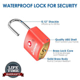 4 Pack TSA Approved Travel Luggage Locks with Keys, Solid Brass Copper Keyed Padlock, ABS Plastic Covered Small Locks for Suitcase, Backpack, Gym Locker, Jewelry Box - by GIVERARE