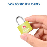 4 Pack TSA Approved Travel Luggage Locks with Keys, Solid Brass Copper Keyed Padlock, ABS Plastic Covered Small Locks for Suitcase, Backpack, Gym Locker, Jewelry Box - by GIVERARE
