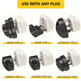4 Pack Universal Adapter, Europe to US Plug Travel Adapters (White)