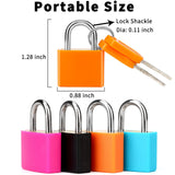 4 Pcs Suitcase Locks with Keys Multicolor Mini Keyed Padlock Febwind Metal Padlock Luggage Padlocks Plastic - Covered Copper Keyed Padlock for Suitcase, Backpack, Boxes, Laptop Bag