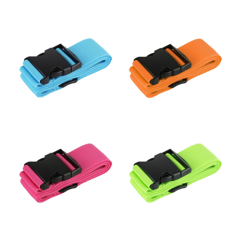 4 Pcs TSA Approved Luggage Straps Set - Secure Suitcase Tags & Belts, Identify Your Bags Easily,Adjustable Suitcase Straps for Travel (4 Colors)