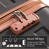 4 - Piece Luggage Set, Suitcase with TSA Lock Travel Duffel Bag Wet - Dry Toiletry Bag, Black