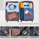4 - Piece Luggage Set, Suitcase with TSA Lock Travel Duffel Bag Wet - Dry Toiletry Bag, Black
