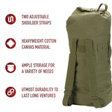 Rothco Canvas Double Strap Duffle Bag: 89.6L Capacity for Durability and Convenience – Olive Drab
