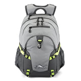 High Sierra Loop Backpack, Travel, or Work Bookbag with tablet sleeve, One Size, Steel Grey/Mercury/Neon Green