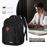 BICPSRO Classic School Backpack for Boys Girls Teens, Black Backpack for Men Women, 15.6 Inch Laptop Bookbag with Reinforced Straps for College High Middle School Work Business Book Bag