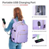 DEVPNR Rolling Backpack for Women, Travel Backpack with Wheels, TaroPurple