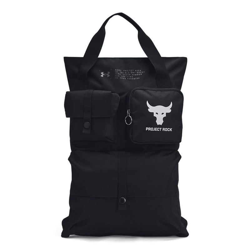 Under Armour Unisex Project Rock Gym Sack, (001) Black / / Mod Gray, One Size Fits Most