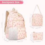 jingyuKJ Coquette Bow Backpack - Cute Kawaii Backpack Set Aesthetic Daypack Coquette Rucksack (A01 Bow Pink)