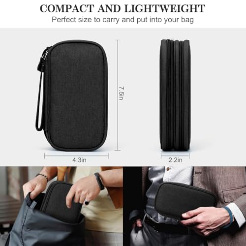 FYY Electronic Organizer, Travel Tech Pouch Bag, Cable Organizer Black