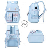 ACESAK Backpack for Girls - Bookbag Backpacks Schoolbag for Girls Kids Teen Women Casual Travel Daypacks - School Bag Elementary Middle School College Cute Backpack with Lunch Box (Blue)
