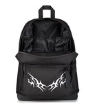 JanSport Right Pack Expressions Backpack – 15-inch Padded Laptop Compartment, Water Bottle Pocket, Utility Pocket with Flap, Cyber Sigil Black/Cream/Black