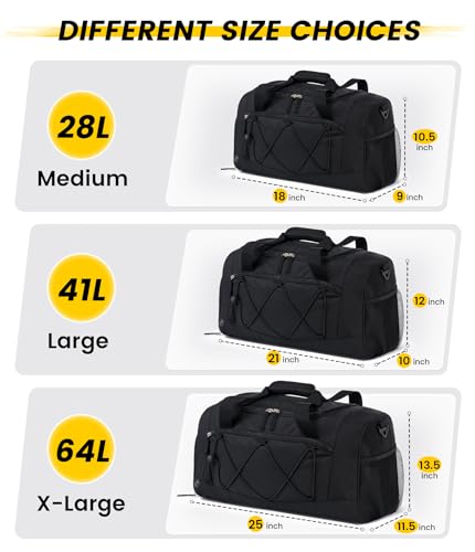 Vorspack 18 Inches Structured Gym Bag with Shoe Compartment, Black
