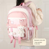Phaoullzon Kawaii Backpack for Girls School Bookbag Cute Anime Backpacks with Pins and Pendant