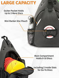 MYQ MOYAQI Disc Golf Bag with 10-12 Capacity, Backpack Retriever Holder and Storage Pockets, Padded Adjustable Strap Back Panel, Lightweight Durable(Grey) (MYQ-A02Y210010-Grey)
