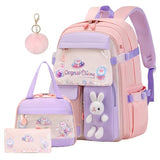 KBGPW Girls Backpack Set with Lunch Box & Pencil Case for Elementary School