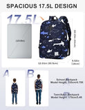 VASCHY Backpack for School, Lightweight Water Resistant Bookbag Casual Daypack for Man/Boys Shark