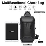 BANGE Anti theft Sling Backpack with Lock, Men's Sling Bag for Men, Shoulder Crossbody Backpack with USB Charging Port for Men and Women
