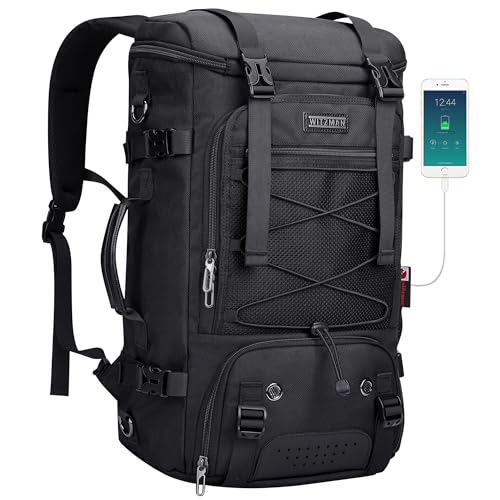 WITZMAN Travel Backpack for Men Large 3-in-1 Carry-on Bag