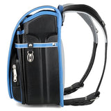 Alzoear Ransel Randoseru Backpack Semi-automatic satchel Japanese school bag for girls and boys PU leather BlackBlue