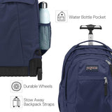 JanSport Driver 8 Rolling Backpack - Wheeled Travel Bag with 15-Inch Laptop Sleeve, One Size, Russet Red