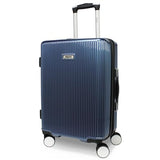 World Traveler Dejuno Monarch 20-Inch Carry-On Lightweight Hardside Polycarbonate Expandable Spinner Luggage with TSA Lock - Iron Blue