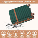 Kono 3-Piece Luggage Set 20/24/28in Expandable Hardside TSA Lock Green