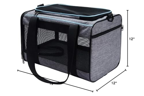 Vceoa 19x12x12 Inches Cat, Dog Carrier for Pets Up to 22 Lbs, Soft-Sided Cat Bag Animal Carriers Travel Puppy Carry As a Toy of Fabric Pet Home