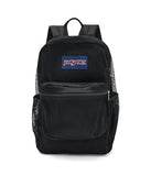 JanSport Eco Mesh Backpack, Red Tape, 17” x 12.5” x 6” - Large Semi-Transparent Bag for Adults with Laptop Sleeve, Padded Back Panel, Black