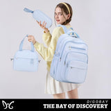 DIGOBAY Backpack for School Girls Boys, College Backpack with Lunch Bag Pencil Case for Teens Kids Elementary Middle High School, Casual Multi-Pocket Travel Daypack with USB Port for Women Men Blue