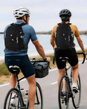 Outplea Small Cycling Backpack with Helmet Holder for Men Women, 15L Waterptoof Lightweight Hiking Backpack with Chest Strap & Waist Pocket for MTB Biking, Black