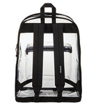 JanSport Clear Pack – 25.5L Transparent Backpack, Large Main Compartment, Side Water Bottle Pocket, Front Zippered Pocket, Mesh Bottom Panel, Clear
