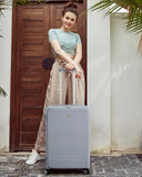 Hanke Hardside Expandable Checked Luggage, 24 Inch Top Opening Trunk Luggages with Spinner Wheels, All-PC Hard Shell Suitcase, Lightweight TSA Checked-Medium(Grey, 83L)