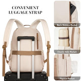WINDARS School Backpack for Teens Girls, Aesthetic College Backpack Large Bookbag for Women Students Fashion 15.6 Inch Laptop Bag for Work Travel (Khaki Beige)