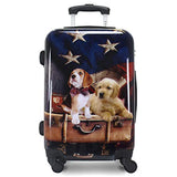 Chariot Dog Lovers Freedom Pups 20-Inch Carry-On Hardside Polycarbonate Expandable Spinner Luggage with TSA Lock